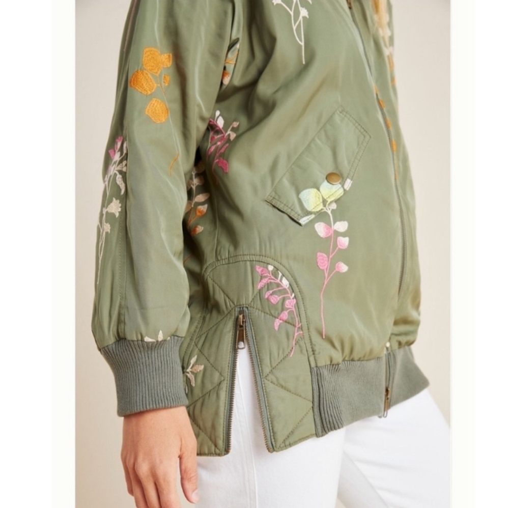 Anthropologie Ainsley Embroidered Bomber Jacket - Picture 5 of 9